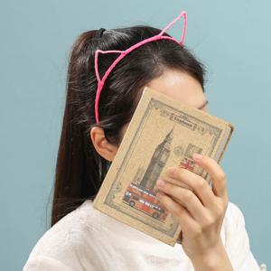 (엔젤슈슈) 반짝이 고양이 귀 헤어밴드 핑크 머리띠