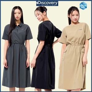 디스커버리 25S/S 여름 할인 신상 세미오버핏 우먼스 여성 폴튼 경량 우븐 원피스 DWOP91053