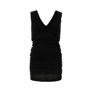 SAINT LAURENT 블랙 큐프로 미니 드레스 729750Y5G98 1000