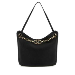 VALENTINO GARAVANI 블랙 가죽 VLogo Moon 쇼핑백 4W2B0N09JDK 0NO