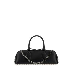 VALENTINO GARAVANI 블랙 가죽 락스터드 이스트웨스트 핸드백 3W0B0M73XRZ 0NO