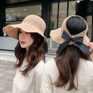 [에이치플러스몰]리본 돌돌이 썬캡 베이지