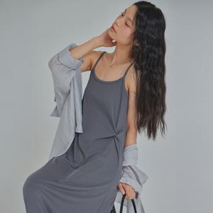 BACK SLIT SHIRT+SLEEVELESS LONG DRESS SET_T513ST90
