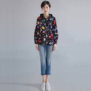 [모라도]24년 봄 여름 중년 여성 후드 스티링 큰 꽃 점퍼RNM8JP430H-CC