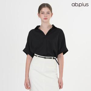 [ab.plus/신상] 오픈 카라 핀턱 반팔 블라우스 (LSZ2MB33A)