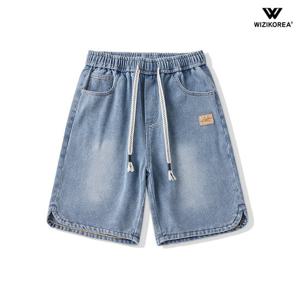 남성 루즈핏 밴딩 청 반바지 옆트임 데님 5부팬츠 WI215PN