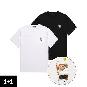[밴웍스][2PACK] TENNIS BEAR 오버핏 반팔 티셔츠 (VNDTS241S)