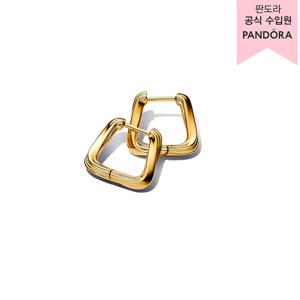 [판도라(주얼리)][백화점 보증서 제공] 트위스티드 트라이앵글 스몰 후프 이어링 263875C00