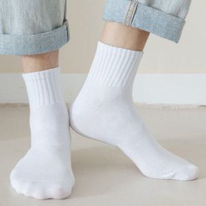 사계절 남녀공용 기본 패션 무지 중목양말 긴목양말