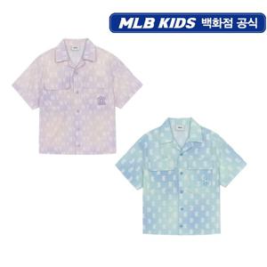 MLB키즈 오로라 모노그램 우븐 반팔셔츠 (7AWSM0453)
