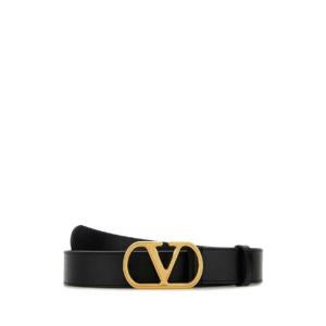 VALENTINO GARAVANI Black leather VLogo belt 7W2T0SM3IYR 0NO