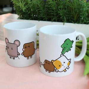 아트박스/꾸밈 ij536-디자인머그컵2p-동물캐릭터5