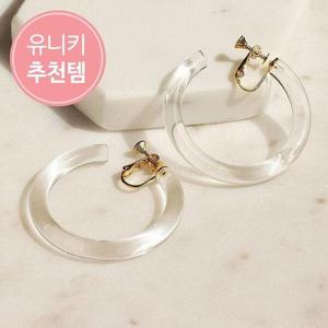 아트박스/폭스타일 투명 워터밤밤 링귀걸이/귀찌