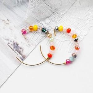 아트박스/폭스타일 [핸드메이드] 다이앤 비즈 크리스탈 링 귀걸