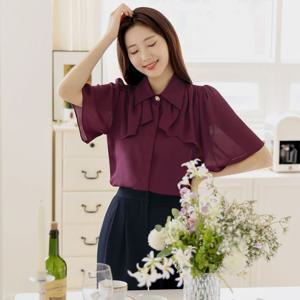 [시크라인]주에이터 케이프 프릴 윙 슬리브 블라우스