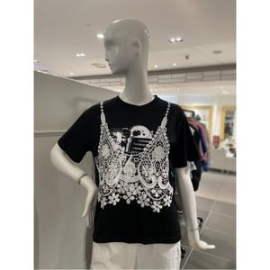 르니앤맥코이 레이스 배색 반팔 면 티셔츠 (MM08TS308FJY)