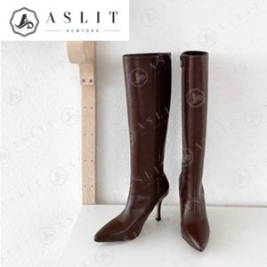 [애슬릿] 여성 스틸레토 하이 힐 키높이 지퍼 롱 부츠