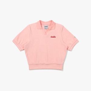 디아도라반팔티 AQS D4222LTS67PKL 카리나 테리 카라 반팔 티셔츠 우먼 PINK