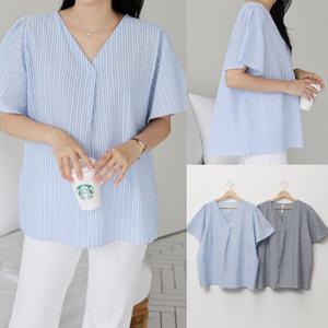 [아이우먼]위쉬몰 BN 하늘핀턱브이블라우스(U901H507) 빅사이즈