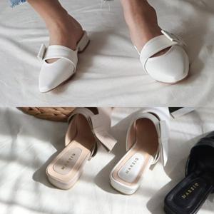 [애슬릿] 매듭 스퀘어 버클 뮬 블로퍼 2cm