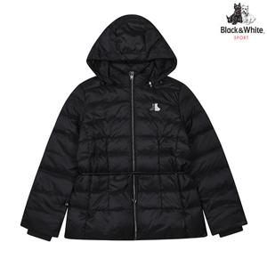 [블랙앤화이트]여성 허리 스트링 경량 다운 점퍼 1144LXWP_BLACK