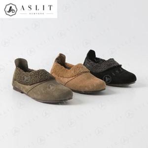 [애슬릿] 넓은 코 스웨이드 털 플랫 슈즈