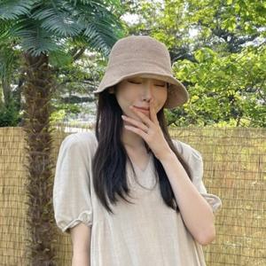 [애슬릿] 와이어 밀짚 라탄 휴양지 페도라 버킷햇 모자