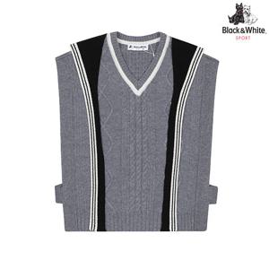 [블랙앤화이트]여성 루즈핏 브이넥 니트 베스트 2004LXVW_GREY