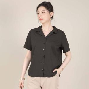 애비뉴투지 엄마옷 컨버터블 카라 스판 여름 반팔 정장 남방 블라우스 B08529