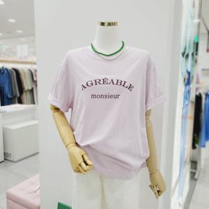 [비지트인뉴욕]슬럽 라운드넥 면반팔 티셔츠 VA5ST92_US