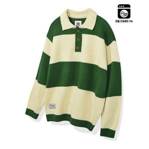 [비전스트릿웨어]VSW Washable Stripe Polo Knit Green_VS2203KT01GN