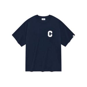 커버낫반팔티 CQK CO2402ST49-NA 샤인 C 로고 티셔츠 네이비