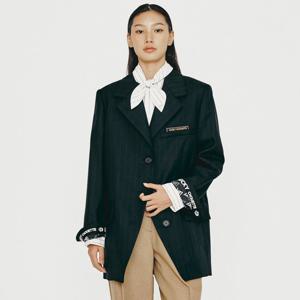 [럭키슈에뜨]울 스트라이프 하프 자켓 (LFJAW24310)