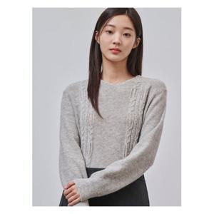 [빈폴레이디스]울 혼방 진주 네크 풀오버 그레이 (BF4X51C123)