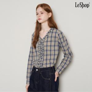 [르샵]프릴 체크패턴 긴팔블라우스(DP3BA060A)