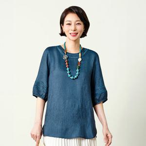[마담엘레강스] 퓨리티 인견 블라우스 틸그린 K252BL16