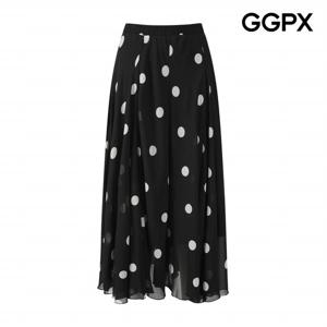 [GGPX] 빅 도트 쉬폰 롱 스커트 (GP8SK006F)