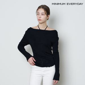 [미니멈][미니멈 에브리데이]셔링 홀터넥 긴팔 니트 (EB3KT012D)