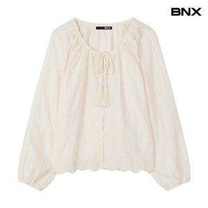 [BNX]플로럴 리본끈 블라우스 (BX3BL021L0)