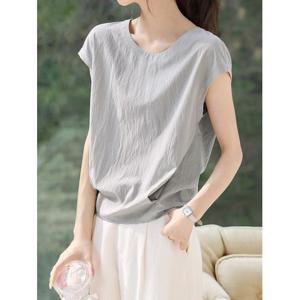 [카라]KARRA 라운드넥미니멀블라우스_A5M1209