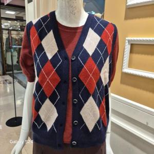 [BCBG] 비씨비지 가을25 트윙클 아가일 베스트 B5C8K515