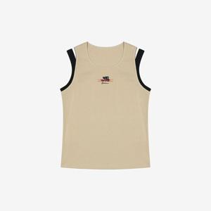 [베스띠벨리]  25가을  레이어드 배색 민소매 티셔츠2806BE
