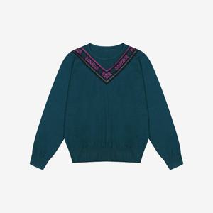 [베스띠벨리]  25가을  브이넥 레터링 포인트 니트2905GR