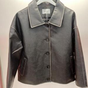 Destijl HC06 크롭 라이더 레더 워싱라인배색 깔끔한 카라 가죽 점퍼형 쟈켓 D2553jk01G