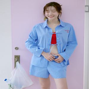 [쥬크]리본 스트라이프 셔츠 (Z252MSC025)