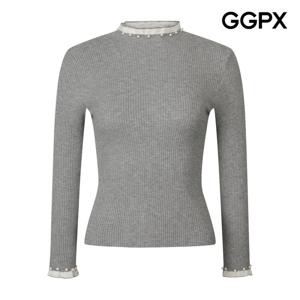GGPX  진주 레이스 폴라 골지 니트 (GP8KP024F)
