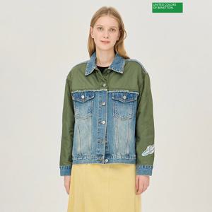 베네통 우주 와펜 퀼팅 데님 점퍼 BAJP93461