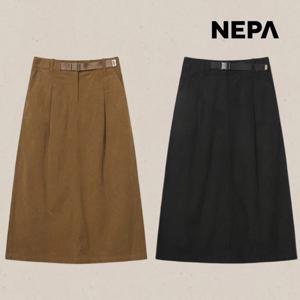 네파 여성 겨울 코듀로이 캐주얼 베이직 롱 미디 스커트 7L81863