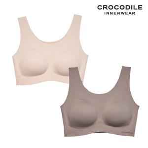 [크로커다일] 감탄브라 소프트 나일론모달 패드일체형 U넥 브라2종 아몬드베이지 모카무스 CDWBR5O1416
