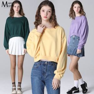 [더블유쇼핑][모리모리스(Morry Morris)] 크롭 라운드넥 맨투맨_